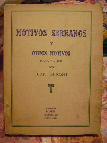 Motivos Serranos Y Otros Motivos Juan Burghi