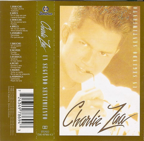 Charlie Zaa Un Segundo Sentimiento (1998) Cassette Nuevo