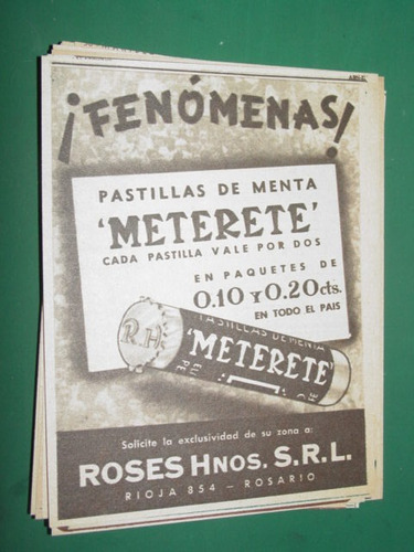 Publicidad Pastillas De Menta Meterete Roses Hnos. Fenomenas