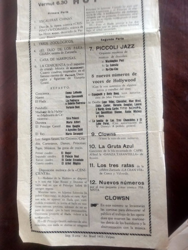 Antiguo Afiche Del Teatro Victoria Viña Del Mar 1940(a3