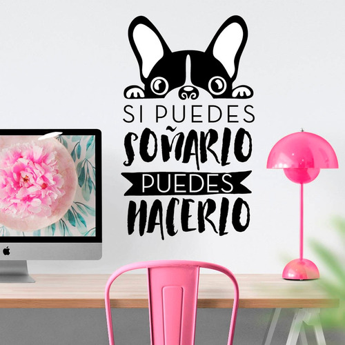 Vinilo Decorativo Bulldog Con Frase 02