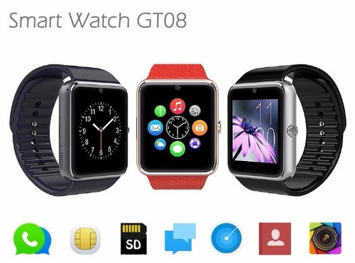 Smart Watch Gt08 C/cámara-sim-android Micro Sd Táctil C/caja