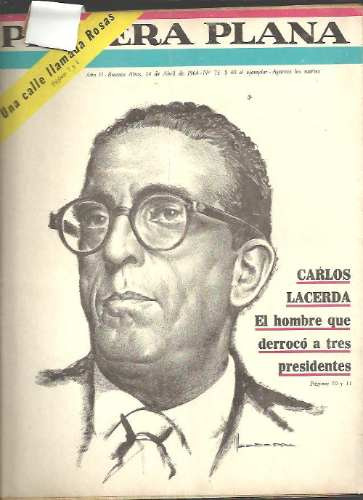 Primera Plana Año 1964 N° 75 Carlos Lacerda Derroco A 3 Pres