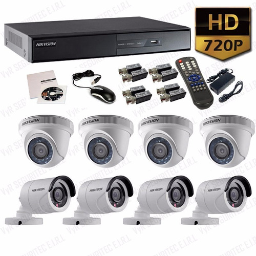 Kit 8 Camaras Seguridad Hik Vision Hd 720p Dvr Ezviz Cloud