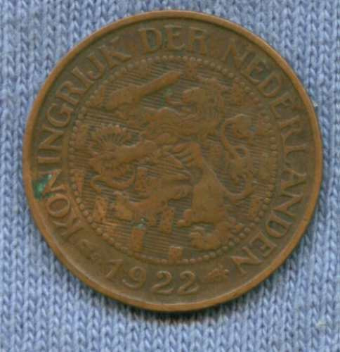Holanda 1 Cent 1922 * Reinado De Wilhelmina I *