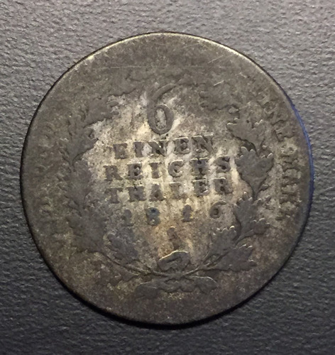Ale234 Moneda Alemania Prussia 1/6 Thaler 1816 Vg Plata Ayff