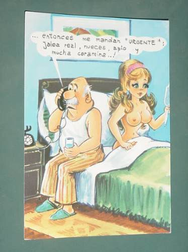 Postal Caricatura Humor Dibujos Picaresca Urgente Coramina