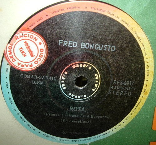 Fred Bongusto En Castellano Rosa Simple Argentino Promo