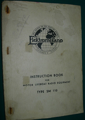 Manual Instrucciones Antiguo Motor Lifeboat Radio Equipment