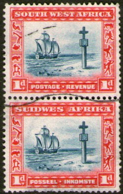 Sudáfrica Oeste (swa) 2 Sellos Usados Se-tenant - Barco 1931