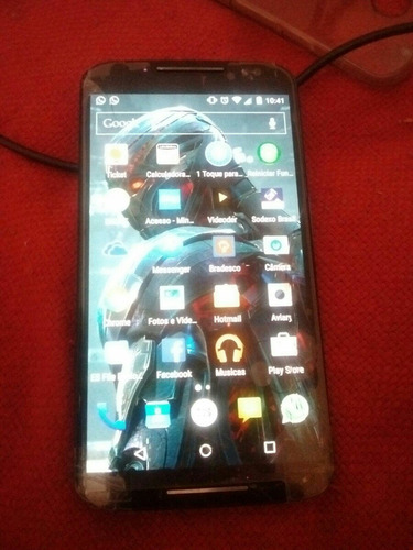 Moto X 2 Com Tela Trincada Carregador Turbo E Fone De Ouvido