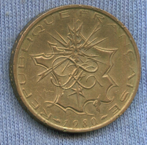 Imagen 1 de 2 de Francia 10 Francs 1980 * Mapa De Francia * Precioso Diseño *