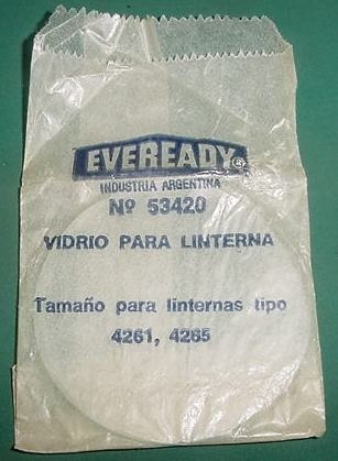 Antiguo Repuesto Vidrio Linterna Eveready M53420 Publicidad