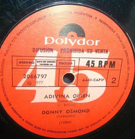 Donny Osmond Romeo Y Julieta Simple Argentino Promo