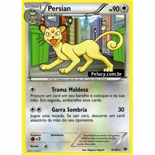 Persian - Pokémon Normal Raro - 81/99 - Bw Próximos Destinos