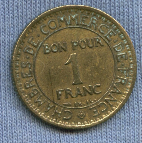 Imagen 2 de 2 de Francia 1 Franc 1922 * Camara De Comercio * Oferta !!! *