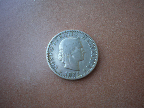 Moneda De Suiza Año 1881 Muy Antigua De Coleccion