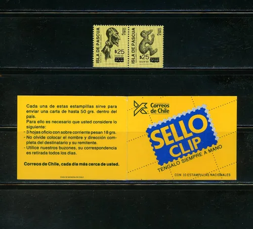 Sobrecarga $ 25 Sello Clip. Isla De Pascua Sellos De Chile Sobrecarga $ 25 Sello Clip. Isla De Pascua Sellos De Chile