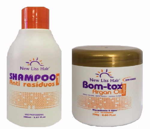Kit Shampoo 300g Bom-tox S/formol 250g New Liss Hair