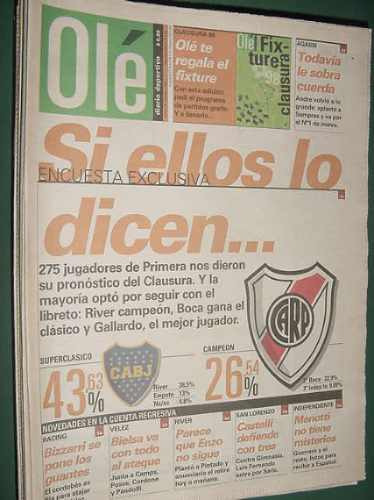 Diario Ole 16/02/98 Superclasico Boca Quilmes Brown Hacoaj