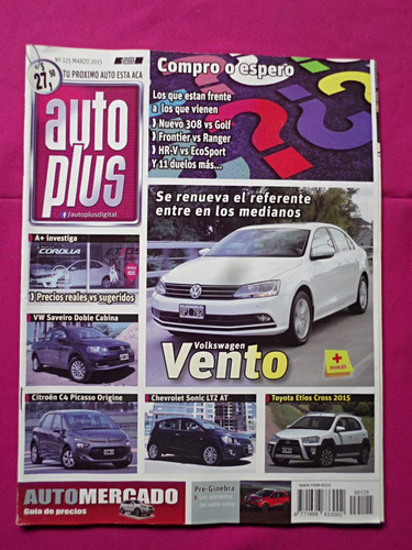 Auto Plus Nº 125 Año: 2015 Vento, Saveiro, C4, Sonic, Etios