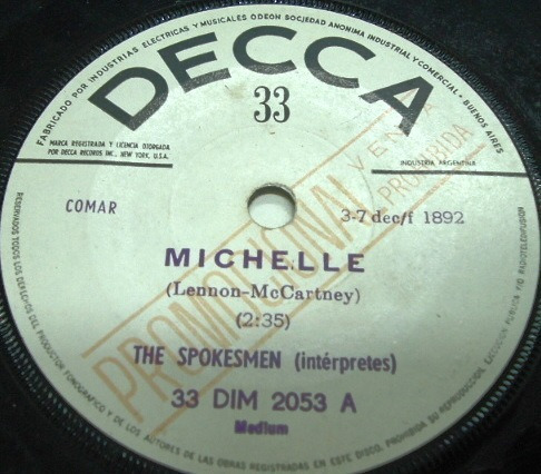 The Spokesmen Michelle Beatles Simple Argentino Promo