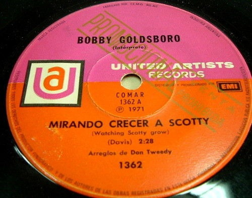 Bobby Goldsboro Mirando Crecer A Scotty Simple Argent Promo