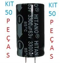 3300uf  63v  85ºc  Hitano   Kit Com ( 50 Pçs) Novo