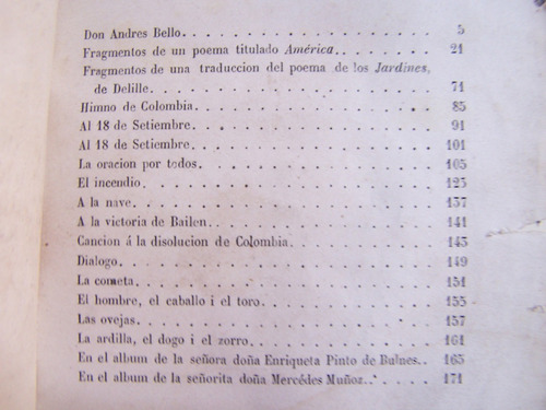 Poesias Originales * Andres Bello * Paris 1870 *