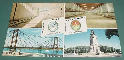 Tarjeta Postal Postcard Tunel Subfluvial Santa Fe Parana 1