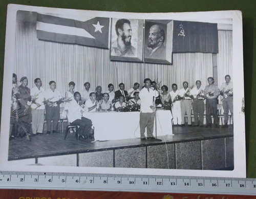 Foto Original Encuentro Comunista Cuba Fidel / Lenin