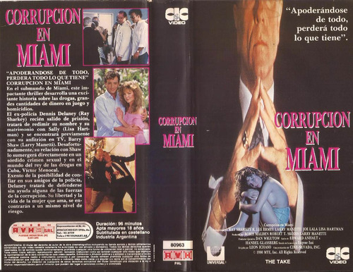 Corrupcion En Miami Vhs Lisa Hartman The Take 1990