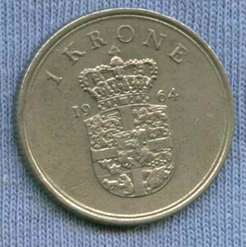 Imagen 1 de 2 de Dinamarca 1 Krone 1964 * Oferta !!! *