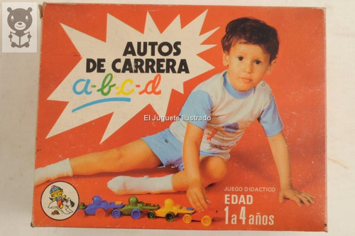 Autos De Carrera Abcd Juego Didactico Juguete Antiguo