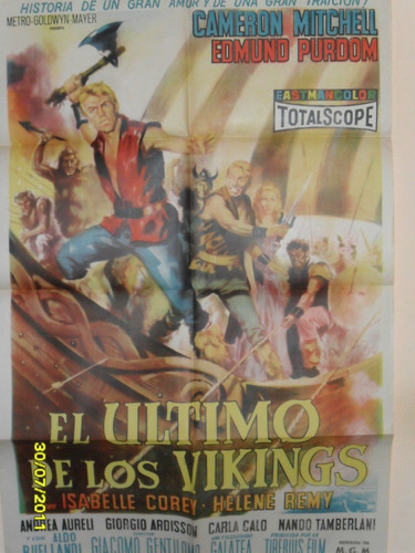 Poster Pelicula * El Ultimo De Los Vikingos **año 1961