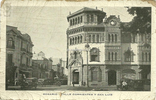 Rosario Calle Corrientes Y San Luis 1937  Postal Bourquin