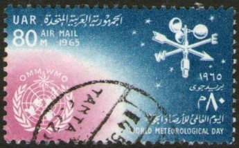 Egipto Serie Aérea X 1 Sello Usado Meteorología Año 1965