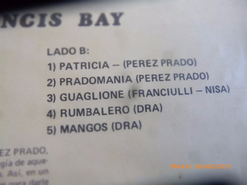 Vinilo Lp De Exitos De Perez Prado --francis Bay (u1277