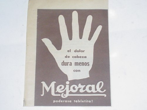 Mejoral Dolor De Cabeza Tableta 1955 Antigua Publicidad