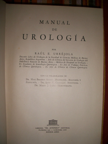 Manual De Urologia / Raul Urrejola  B