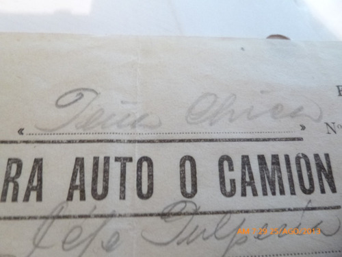 Orden Para Auto O Camion Oficina Peña Chica (Usado)