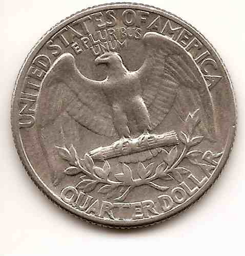 Moneda Estados Unidos 25 Cent Dolar Año 1965 Marca Cat U$ (Usado)