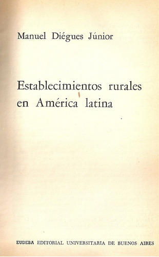 Establecimientos Rurales En America Latina