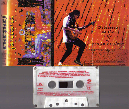 Carlos Santana Sacred Fire Live In South America Cassette