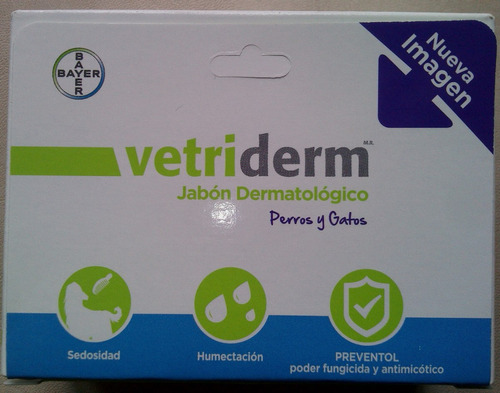 Jabón Vetriderm Bayer Dermatológico Para Perro Y Gato 100gr