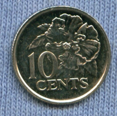 Trinidad Y Tobago 10 Cents 2006 * Flor Hibiscus *