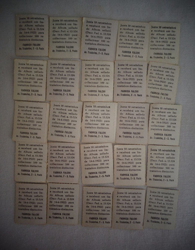 Figurinhas Falchi Fabrica Propaganda Antiga 25 Unidades