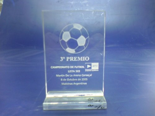 Premio En Acrilico Cristal Grabado