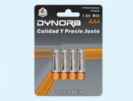 Pilas Dynora Tripleaaa - Mercury Free/ Blister X 4 Unidades