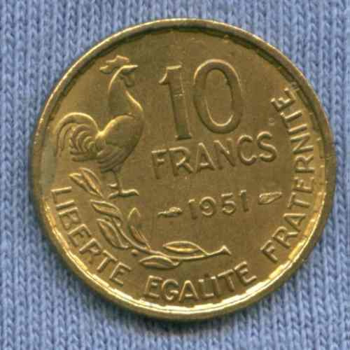 Francia 10 Francs 1951 * Casi Sin Circular * Oferta !!! *